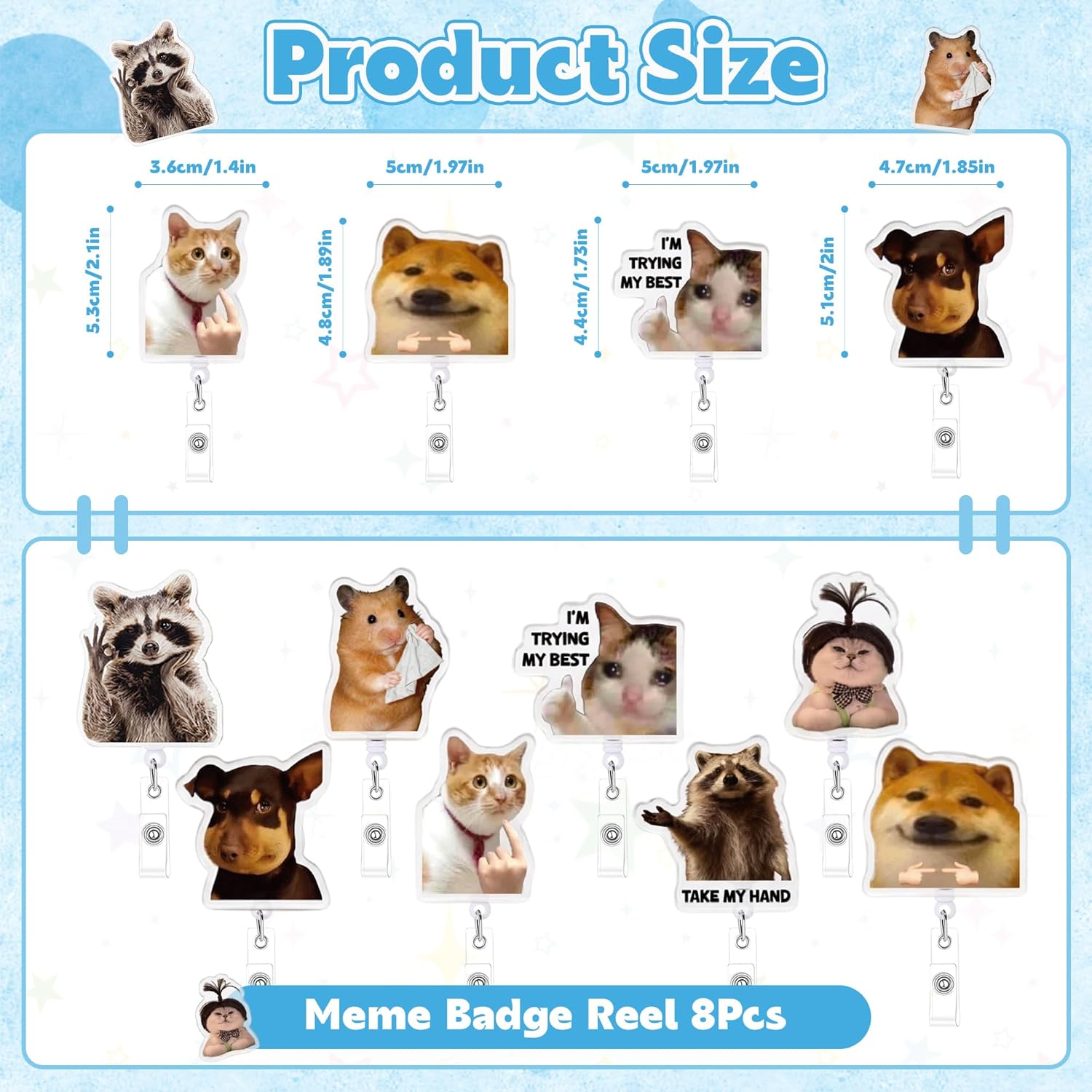 8PCS/16PCS Cute Retractable Ba - đánh giá và giá Xray Tech Accessories