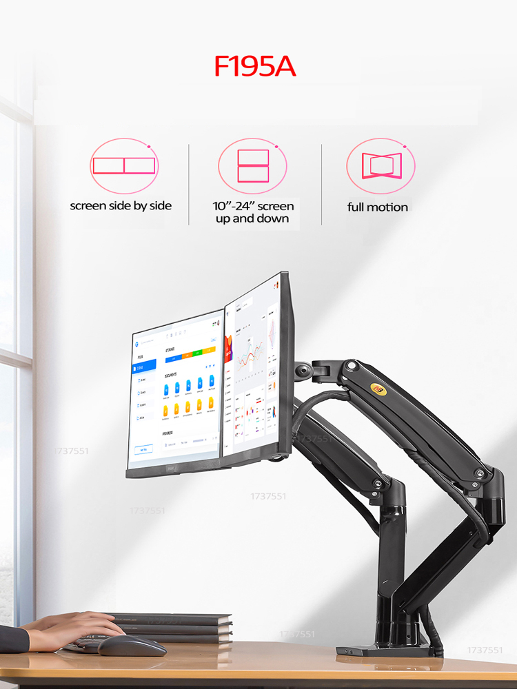 NB F195A Aluminum Gas Spring A - đánh giá và giá Monitor Arm Single