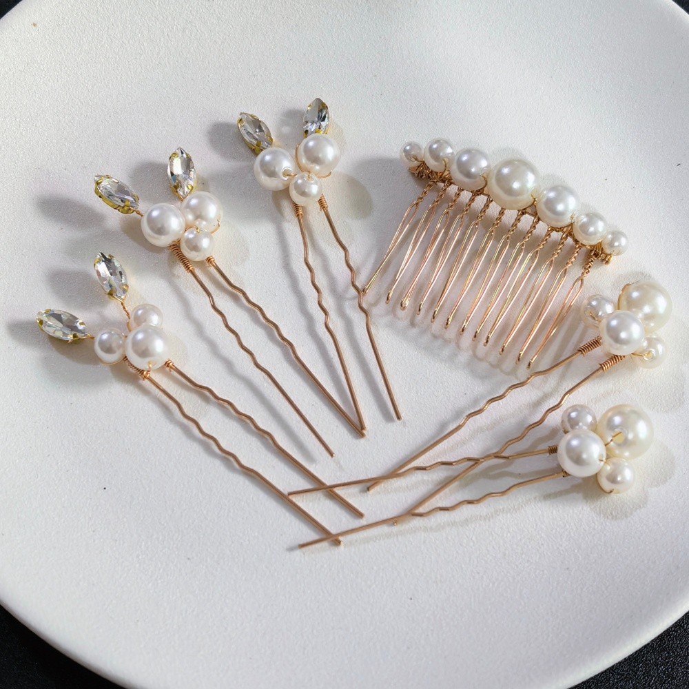 Pearl Crystal Hair Pins Comb S - đánh giá và giá Tech Accessories Women